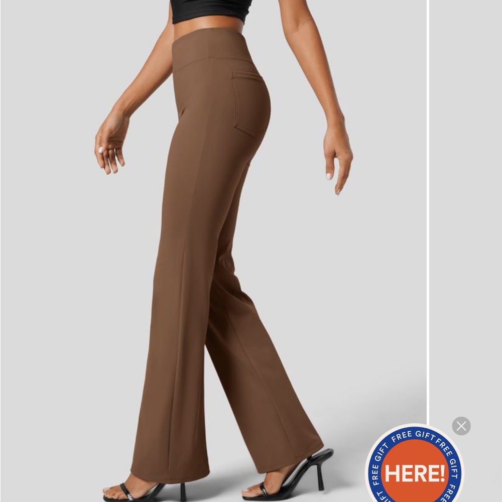 NWT Halara Flex™ High Waisted Back Side Pocket Slight Flare Work Pants